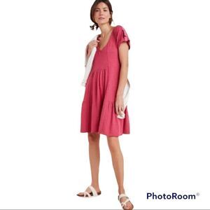Saturday Sunday Kathie Anthropologie rolled short sleeves flounced tunic dress